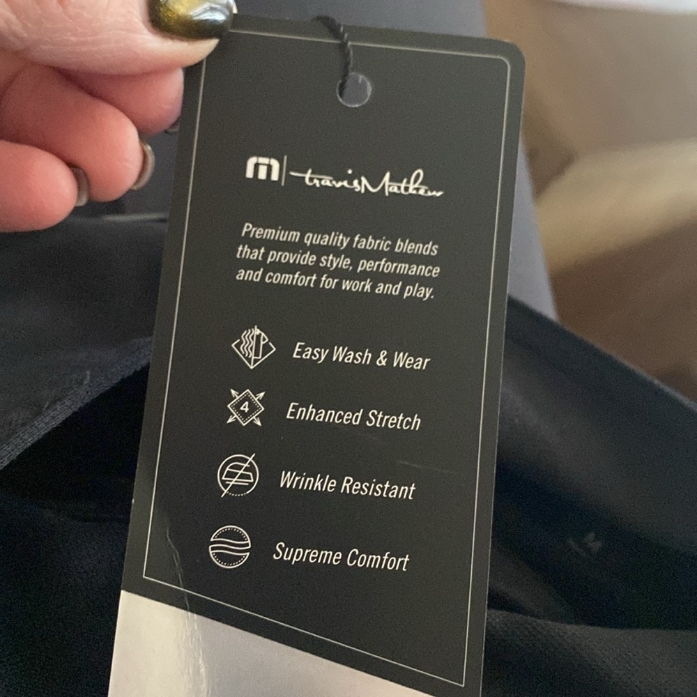 NWT Travis Mathew Oceanside Polo Shirt Mens M Black Intuit Logo Golf - Picture 6 of 13